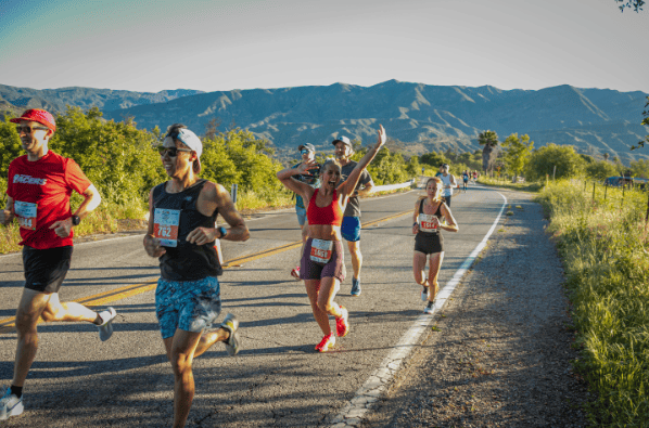 Runner training outdoors