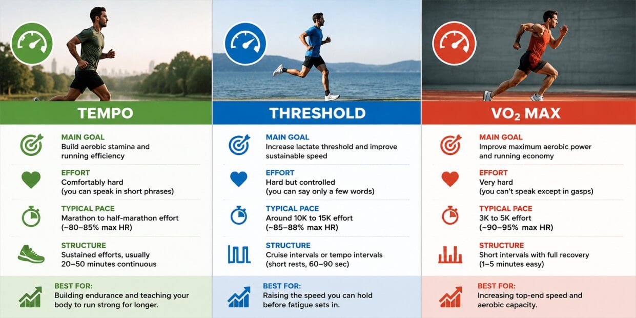 Tempo Vs Threshold Vs VO2 Max